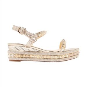 NWT Christian Louboutin spiked wedge sandal